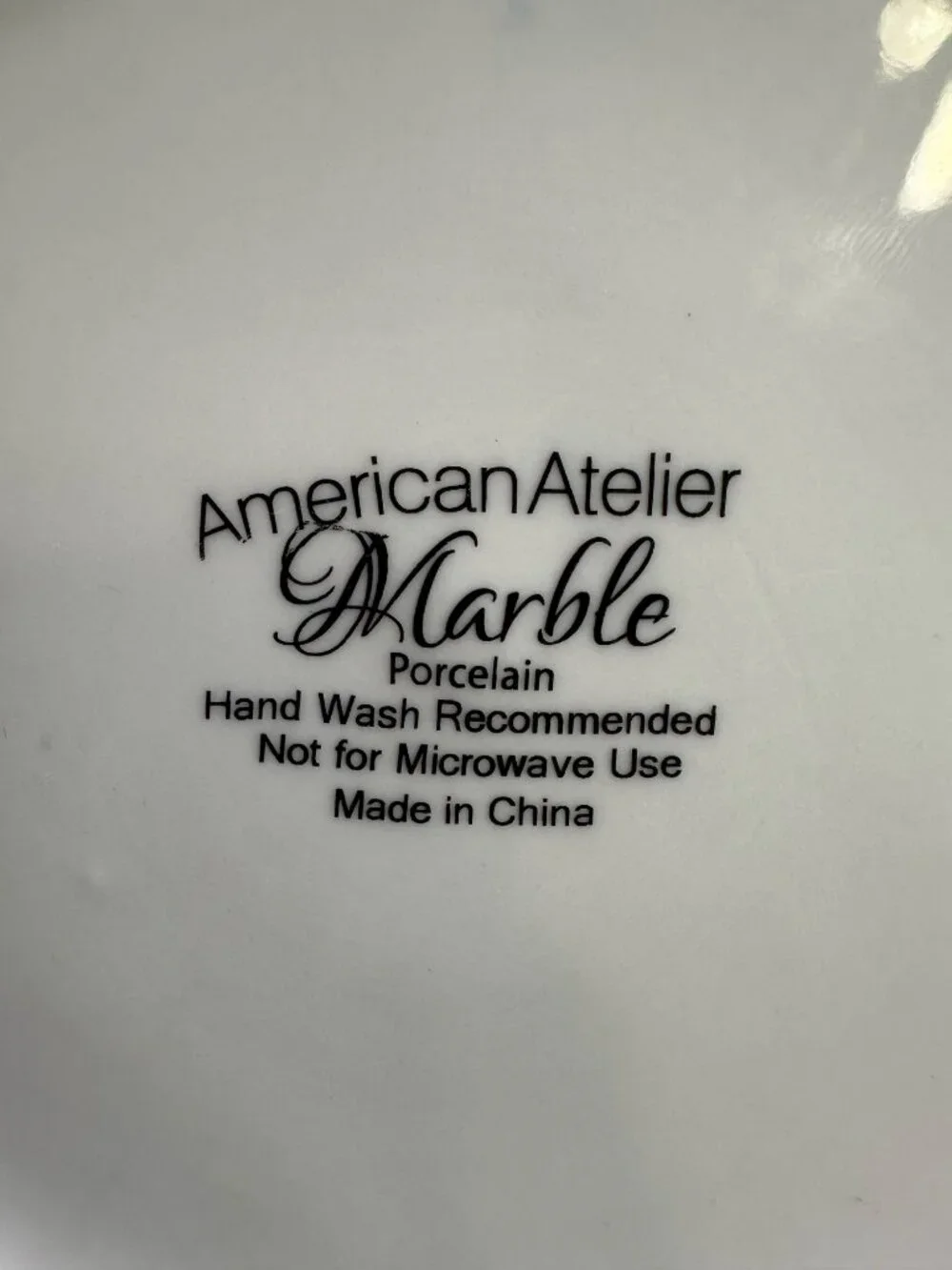Vintage American Atelier Salad Plate Marble Design Porcelain 7.5'' - Set of 2